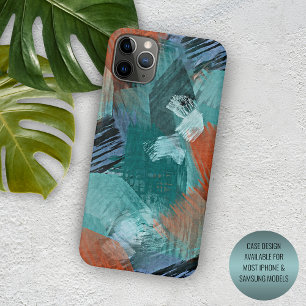 Capa Para iPhone 11 Pro Max Arte De Pancadas De Cor Azul Mint Verde Laranja Br