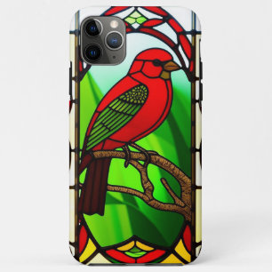 Capa Para iPhone 11 Pro Max Arte de Pássaros em Padrões Decorativos Ousados