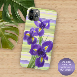 Capa Para iPhone 11 Pro Max Arte de pintura em aquarela de íris lilás roxo vio