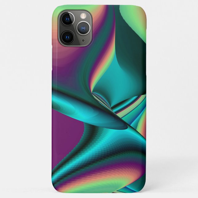 Capa Para iPhone 11 Pro Max Arte Metálica Metálica Futurística Abstrato 3D (Verso)