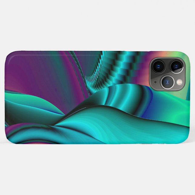Capa Para iPhone 11 Pro Max Arte Metálica Metálica Futurística Abstrato 3D (Verso (horizontal))