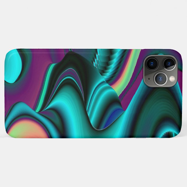 Capa Para iPhone 11 Pro Max Arte Metálica Metálica Futurística Abstrato 3D (Verso (horizontal))