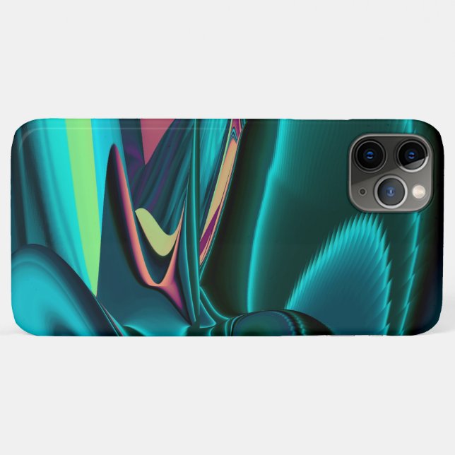 Capa Para iPhone 11 Pro Max Arte Metálica Metálica Futurística Abstrato 3D (Verso (horizontal))