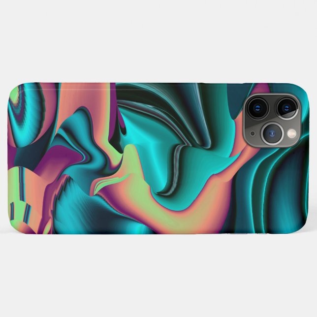 Capa Para iPhone 11 Pro Max Arte Metálica Metálica Futurística Abstrato 3D (Verso (horizontal))