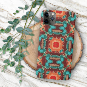 Capa Para iPhone 11 Pro Max Arte Oriental Turquesa Laranja Vermelho Verde-água