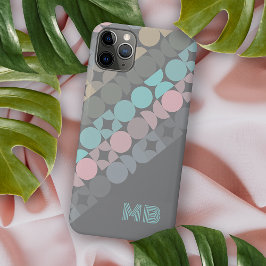 Capa Para iPhone 11 Pro Max Arte personalizada em rosa aqua cinza no estilo Mi
