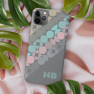 Capa Para iPhone 11 Pro Max Arte personalizada em rosa aqua cinza no estilo Mi