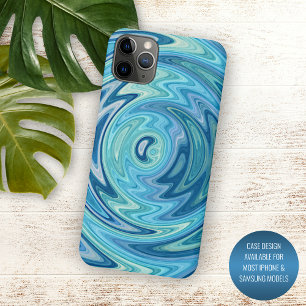 Capa Para iPhone 11 Pro Max Arte Única de Redemoinho de Verão Violeta Azul Tur