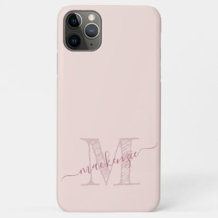 Capa Para iPhone 11 Pro Max Artsy Artsy, Rosa, Monograma, inicial