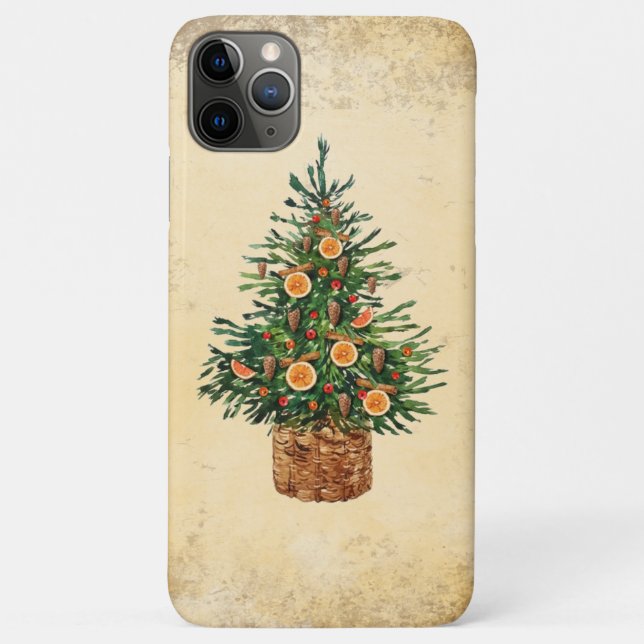 Capa Para iPhone 11 Pro Max Árvore de Natal Tradicional - Russo Simples (Verso)