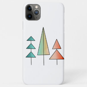 Capa Para iPhone 11 Pro Max árvores arco-íris modernistas de meados do século
