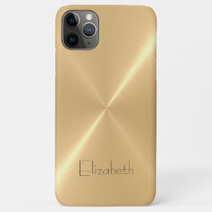 Capa Para iPhone 11 Pro Max Aspecto metálico Dourado, branco, de aço inoxid
