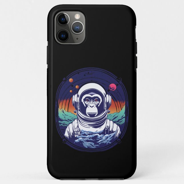 Capa Para iPhone 11 Pro Max Astronauta do Macaco Espacial (Verso)