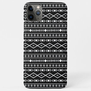Capa Para iPhone 11 Pro Max Aztec Formas Padrão Cinza Branca Preta