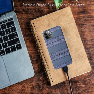 Capa Para iPhone 11 Pro Max Azul com risca executiva II