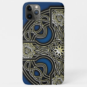 Capa Para iPhone 11 Pro Max Azul-cruzado celta