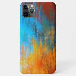 Capa Para iPhone 11 Pro Max azul-turquesa, laranja e vermelho abstrato