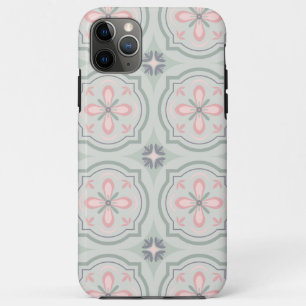 Capa Para iPhone 11 Pro Max Azulejos Florais Pastel Verde