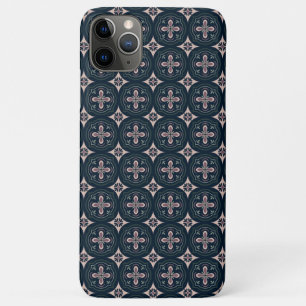Capa Para iPhone 11 Pro Max azulejos geométricos florais de cores terrosas