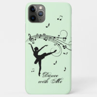 Bailarina Dançando com Música Verde