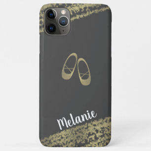 Capa Para iPhone 11 Pro Max Bailarina Dançarina com Bordas de Ouro em Folha So