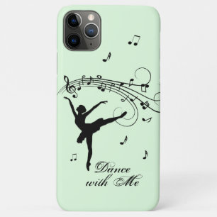 Capa Para iPhone 11 Pro Max Ballerina Dançando com Música Verde