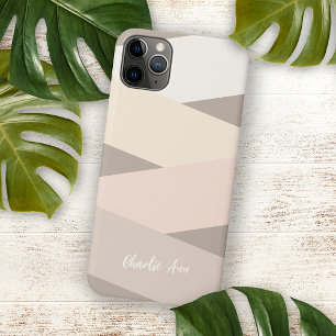 Capa Para iPhone 11 Pro Max Bandas de marfim de bege natural de chic personali