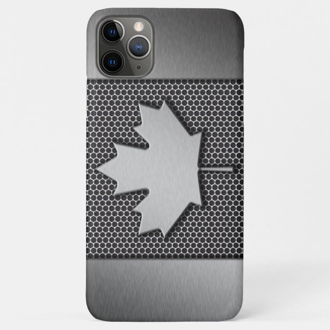 Capa Para iPhone 11 Pro Max Bandeira de metal escovado (Verso)