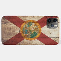 Bandeira do Estado da Flórida em Old Wood Grain