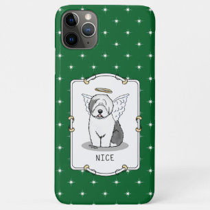 Capa Para iPhone 11 Pro Max Belo Anjo - Cãozinho Inglês (Cinza 1) - Bonito