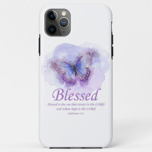 Capa Para iPhone 11 Pro Max Bíblia cristã de mulher Verse Butterfly:Abençoa