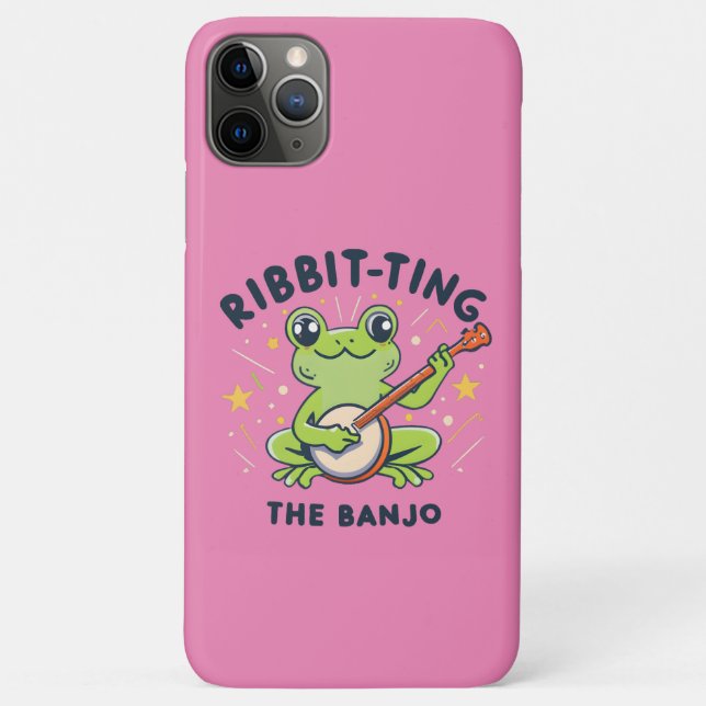 Capa Para iPhone 11 Pro Max Bíblia no Banjo, Sapo bonito tocando música (Verso)