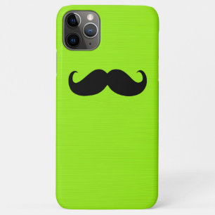 Capa Para iPhone 11 Pro Max Bigode Preto em Fundo Verde Lima