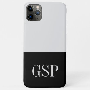 Capa Para iPhone 11 Pro Max Bloco de cores inicial preto e branco