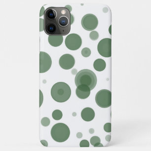 Capa Para iPhone 11 Pro Max Bolhas Minimas de Pontos Polka Verde e Branco