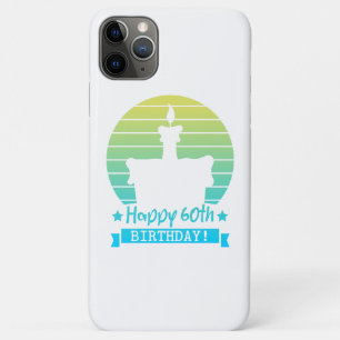 Capa Para iPhone 11 Pro Max Bolo Feliz Feliz 60º aniversário do Vintage