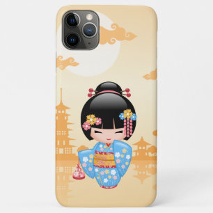 Capa Para iPhone 11 Pro Max Boneca Maiko Kokeshi - Garota Geisha Japonesa Boni