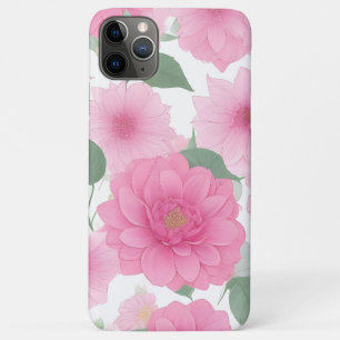 Capa Para iPhone 11 Pro Max Bonito Cor-de-rosa Flor Sereno Floral