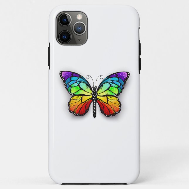 Capa Para iPhone 11 Pro Max Borboleta-arco-íris Monarca (Verso)