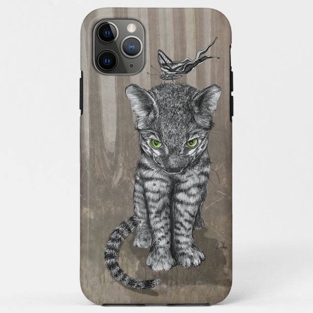 Capa Para iPhone 11 Pro Max Borboleta de Kitten LEOPARD (Verso)