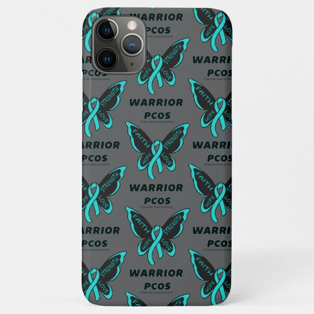 Capa Para iPhone 11 Pro Max Borboleta/Guerreiro...PCOS (Verso)