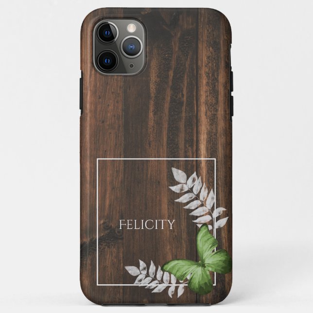 Capa Para iPhone 11 Pro Max Borboleta Verde russa (Verso)