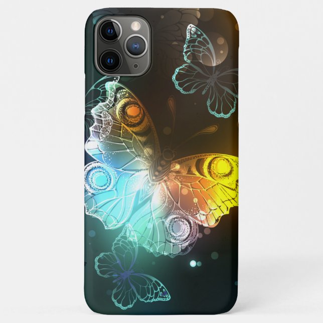 Capa Para iPhone 11 Pro Max Borboletas luminosas e borboletas noturnas (Verso)