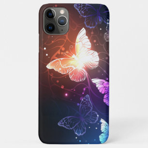 Capa Para iPhone 11 Pro Max Borboletas noturnas brilhantes