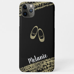 Capa Para iPhone 11 Pro Max Bordas de Ouro em Folha Sofisticada Bailarina Danç