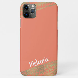 Capa Para iPhone 11 Pro Max Bordas Douradas Rebuscadas Nome Qualquer Cor
