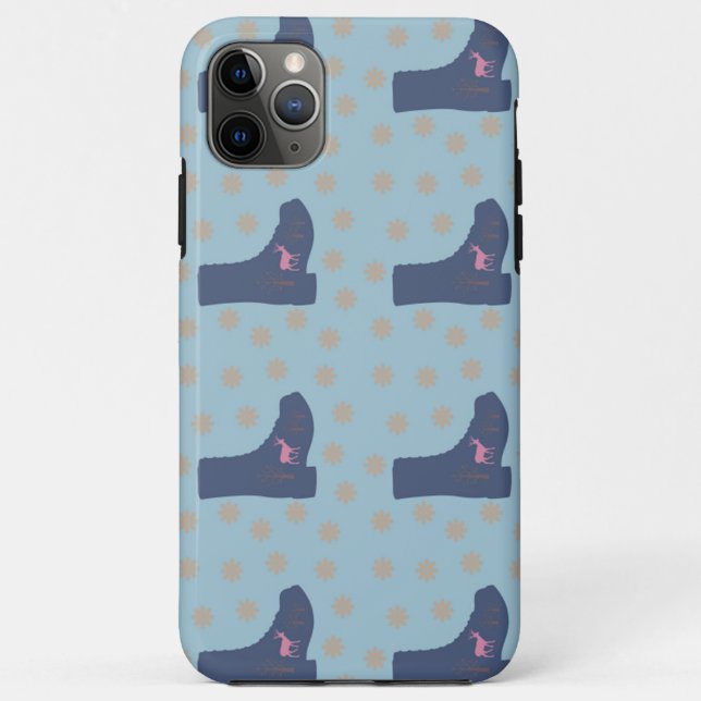 Capa Para iPhone 11 Pro Max botas de veado azul turquesa (Verso)