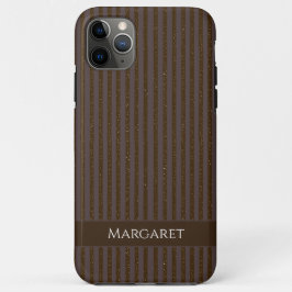 Capa Para iPhone 11 Pro Max Brilho marrom | Monograma Inicial Moderno Minimali