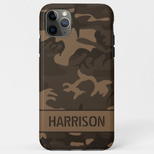 Capa Para iPhone 11 Pro Max Brown Camouflage