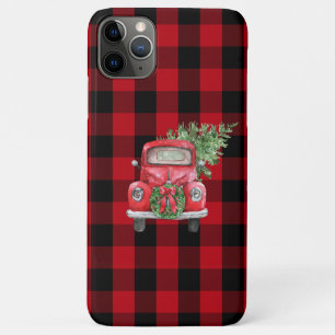 Capa Para iPhone 11 Pro Max Buffalo Cheque Árvore de Natal Vintage Caminhão 